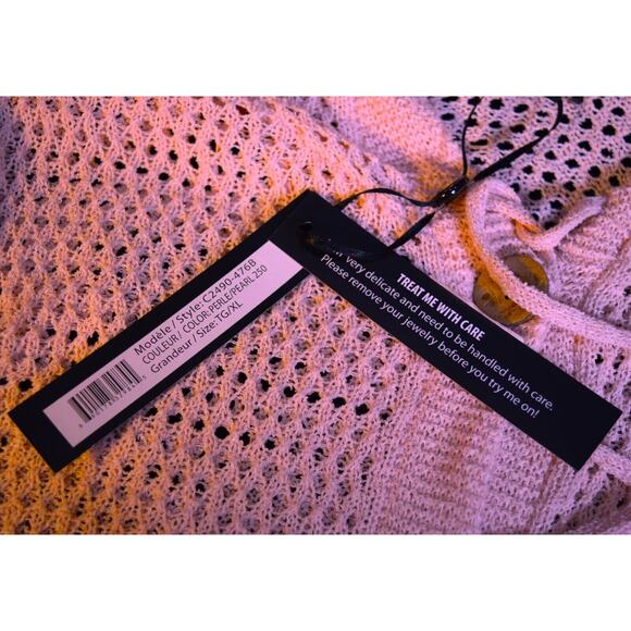 NWT New W/Tag CHARLIE B Pearl Picot Knit Hooded Cardigan Sweater Buttons Size XL - Picture 9 of 9